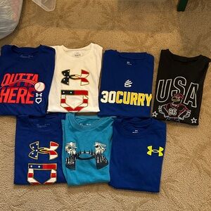 Under Armour Kids Short Sleeve Tees - Red, White, Blue, Black